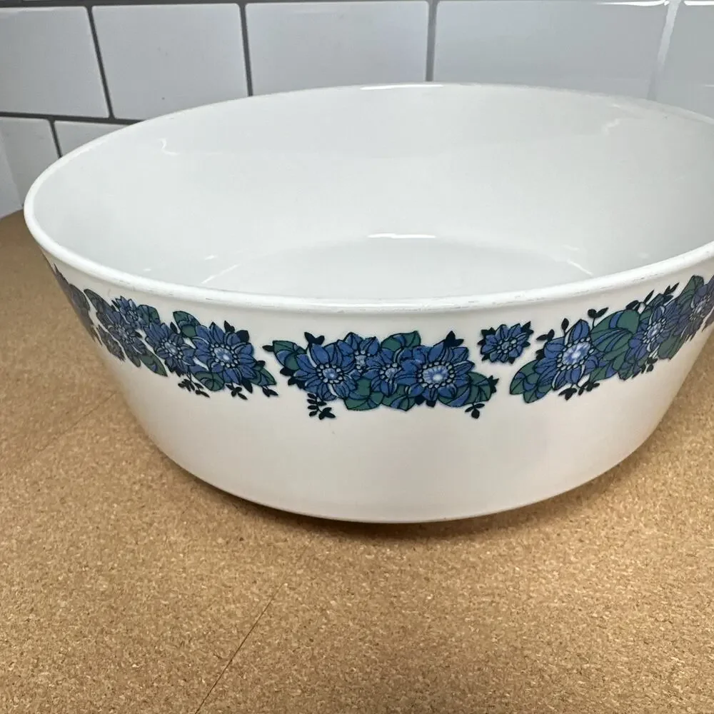 Vintage Corning Centura Evening Song Pattern Bowl Floral Rim Mid Century